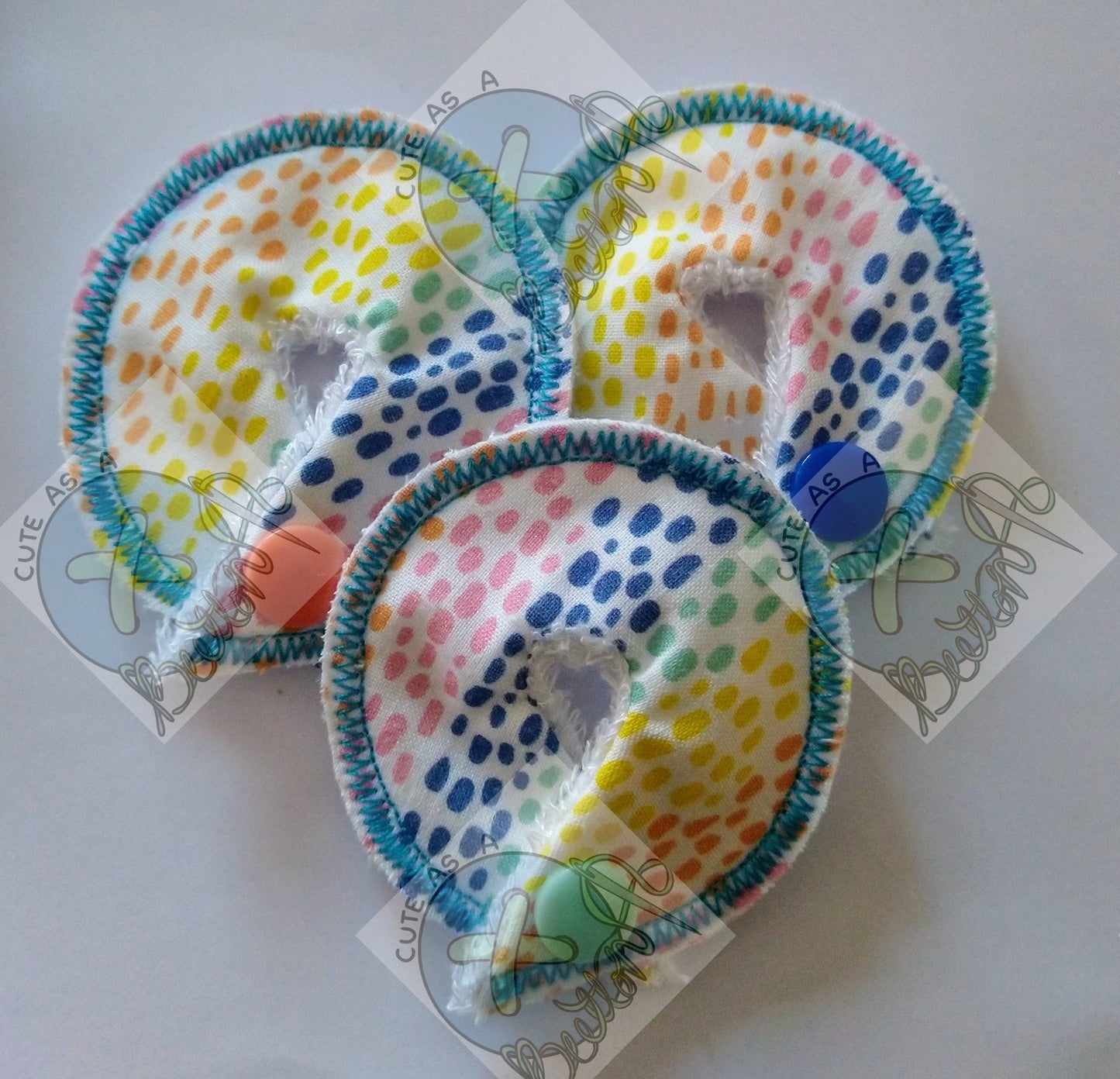 Rainbow Dots Tubie Pads- Set of 3