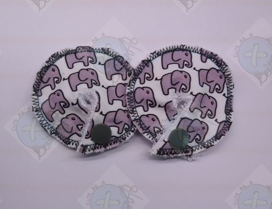 PEG tube/G tube/J tube/MICKEY button/SPC tubie pads Elephants- Set of 2
