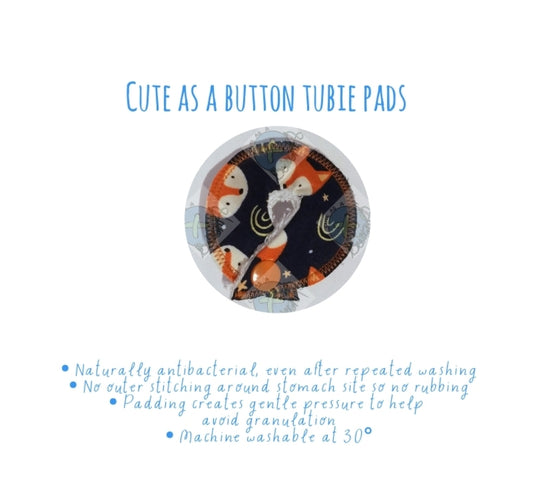 PEG tube/G tube/J tube/MICKEY button/SPC tubie pads Big Hearts- Set of 3