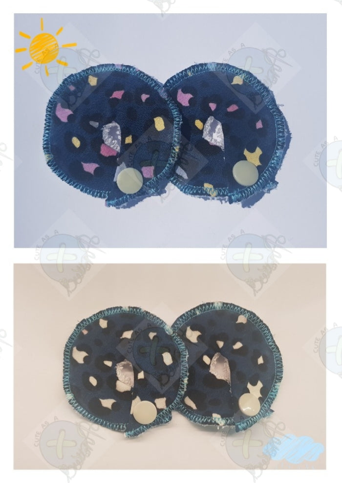 PEG tube/G tube/J tube/MICKEY button/SPC tubie pads Uv reactive Blue Leopard print