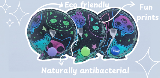 PEG tube/G tube/J tube/MICKEY button/SPC tubie pads Witchy Cats- Set of 3