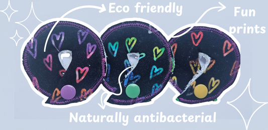 PEG tube/G tube/J tube/MICKEY button/SPC tubie pads Neon Heart- Set of 3
