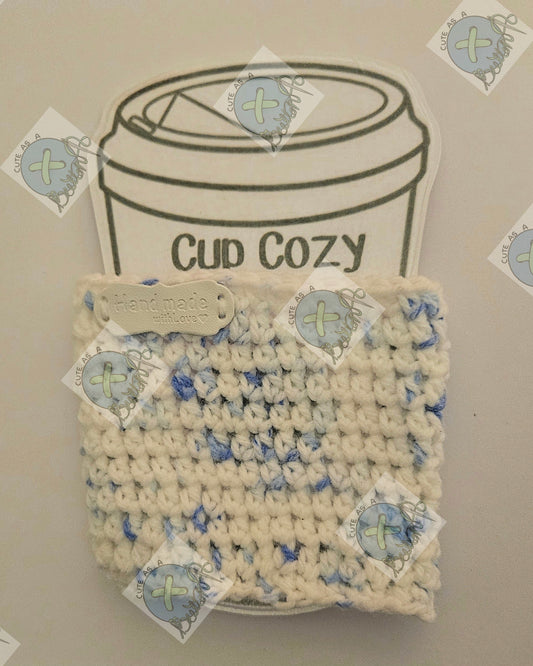 White and Blue Speckle Cup Cozy